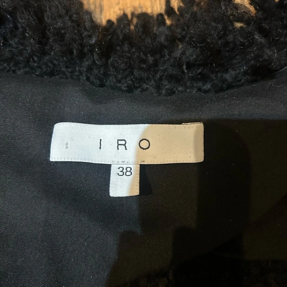 IRO $640 Campbell Frayed Boucle Knit Wool Cardigan SWEATER Jacket / 38 M Black - Picture 6 of 7